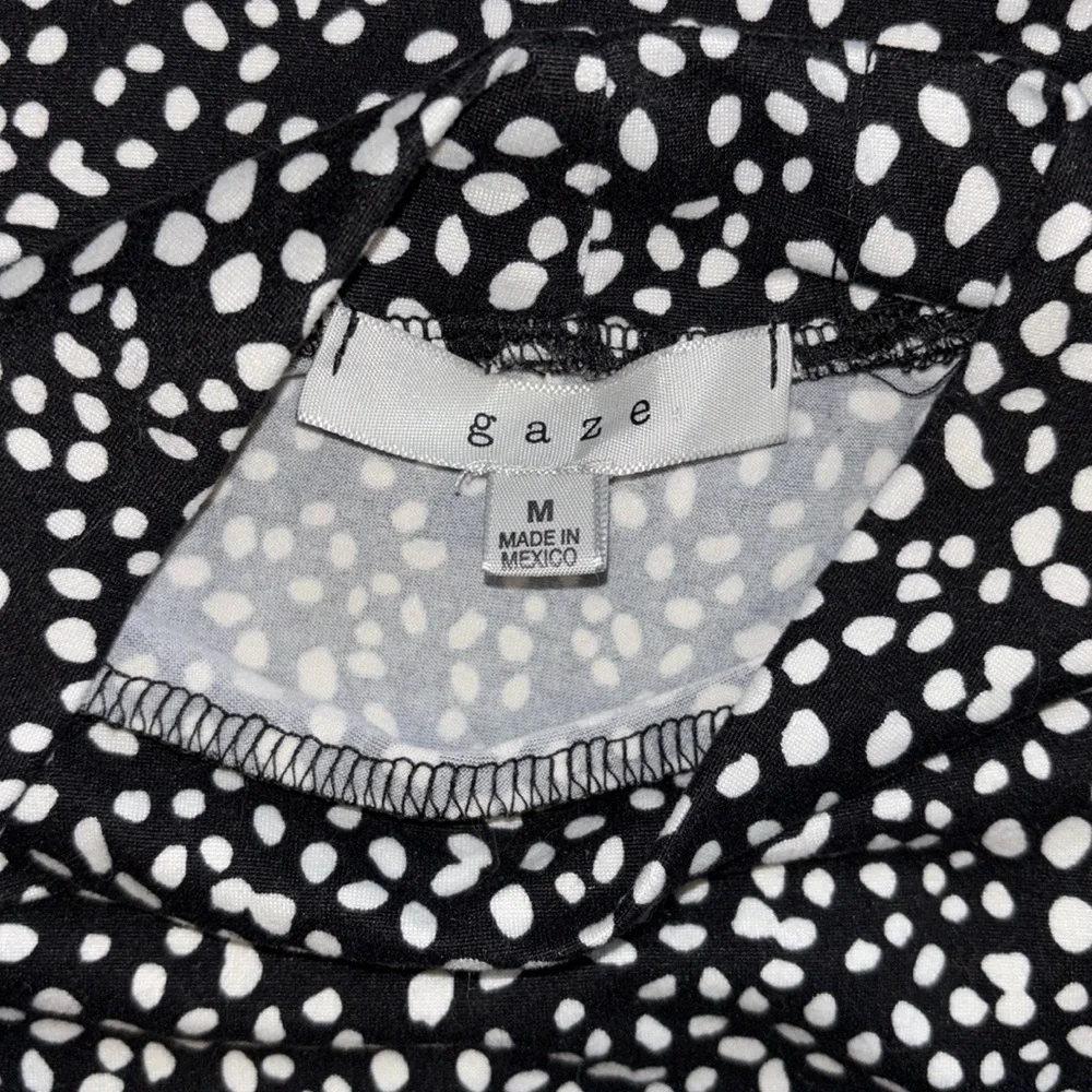 GAZE Black and White polka dots mini turtleneck long sleeve women’s size medium - Picture 6 of 7